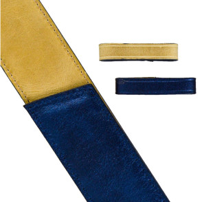 Ensemble boucle Albi turquoise & ceinture Bleu irisé / Beige